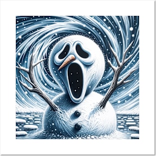 Frosty Frenzy: The Snowman’s Scream Posters and Art